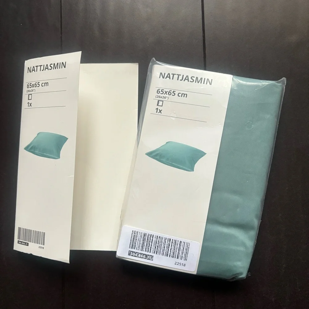 IKEA 26x26 pale green/blue pillowcases